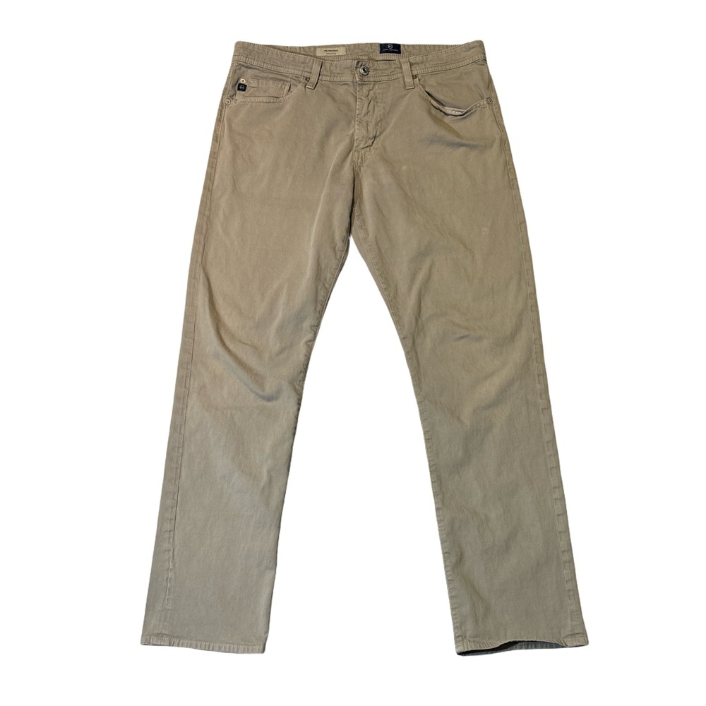 Adriano Goldschmied mens 34x32 Graduate tailored leg khaki tan denim jeans EUC